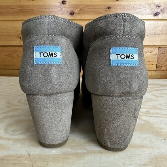 Toms Kala Chukka Wedge Boots. Size 11  Brown Leather. Lace Up - Picture 4 of 5